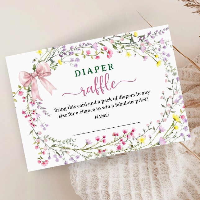 Tarjeta De Recepción Flor silvestre Baby Shower Diaper Raffle (Subido por el creador)