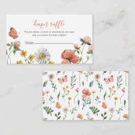Tarjeta De Recepción Flor silvestre Baby Shower Diaper Raffle