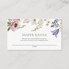 Tarjeta De Recepción Flor silvestre Baby Shower Diaper Raffle