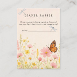 Tarjeta De Recepción Flor silvestre Baby Shower Diaper Raffle