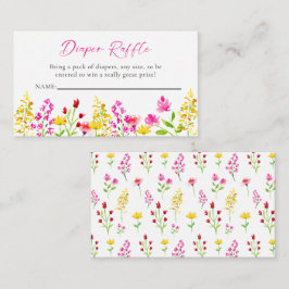 Tarjeta De Recepción Flor silvestre Baby Shower Diaper Raffle Floral Pi