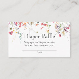 Tarjeta De Recepción Flor silvestre Baby Shower Diaper Raffle Insert