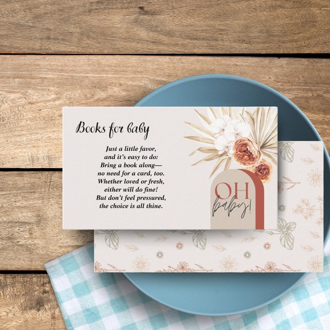Tarjeta De Recepción Flor silvestre Boho Baby Shower Enclosure Card Flo (Wildflower Boho Baby Shower Enclosure Card Floral)