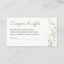 flor silvestre Boho floral Diaper Raffle Baby Show
