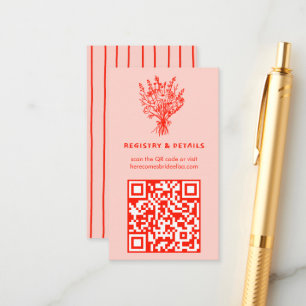 Tarjeta De Recepción Flor silvestre Bouquet Rustic Whimsical QR Code Br