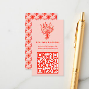 Tarjeta De Recepción Flor silvestre Bouquet Rustic Whimsical QR Code Br