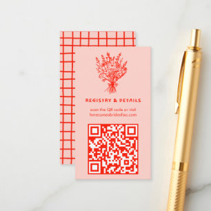 Tarjeta De Recepción Flor silvestre Bouquet Rustic Whimsical QR Code Br