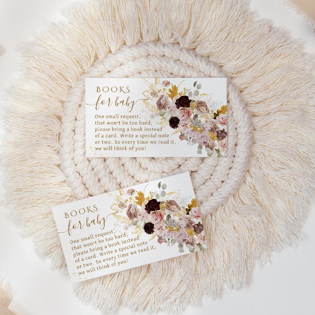 Tarjeta De Recepción Flor silvestre Caída Elegante Bebé Chica Ducha Lib (Subido por el creador)