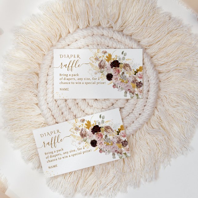 Tarjeta De Recepción Flor silvestre Caída Elegante Niña Bebé Ducha paña (Subido por el creador)