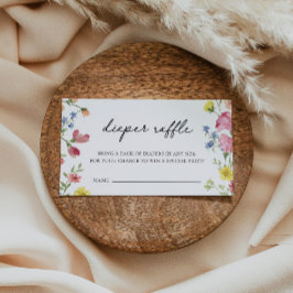 Tarjeta De Recepción Flor silvestre colorida Baby Shower Diaper Raffle