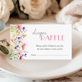 Tarjeta De Recepción Flor silvestre colorida Baby Shower Diaper Raffle