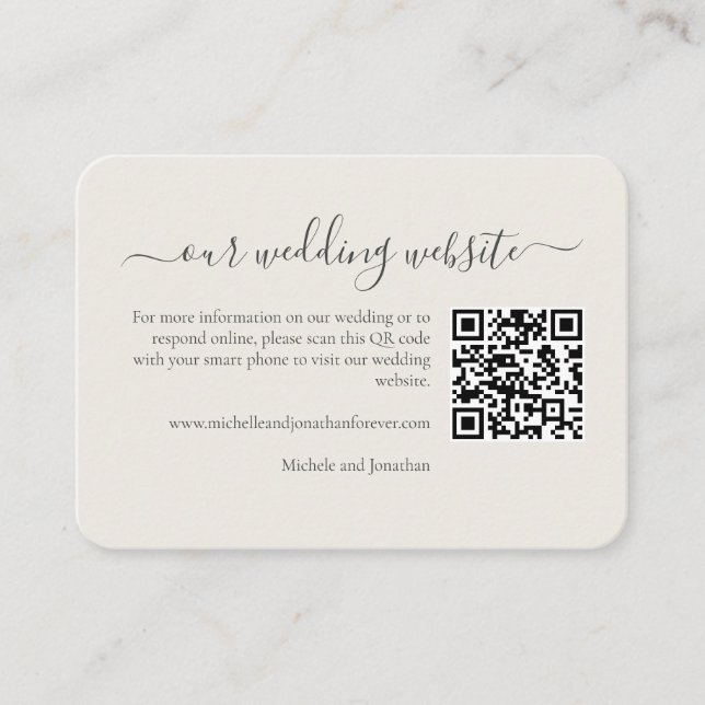 Tarjeta De Recepción Flor silvestre de boda RSVP Detalles Código QR (Anverso)
