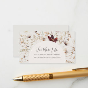 Tarjeta De Recepción Flor silvestre de cobre de Borgoña   Sitio Web de