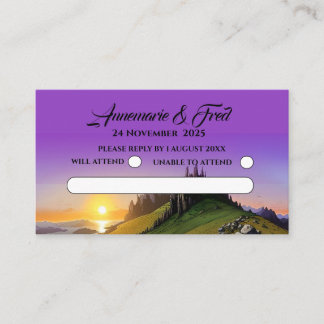 Tarjeta De Recepción Flor silvestre de montaña RSVP/QR en línea