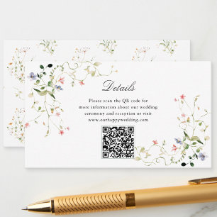 Tarjeta De Recepción Flor silvestre Elegante jardín moderno Boda floral