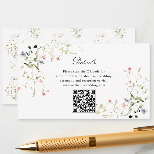 Tarjeta De Recepción Flor silvestre Elegante jardín moderno Boda floral (Subido por el creador)