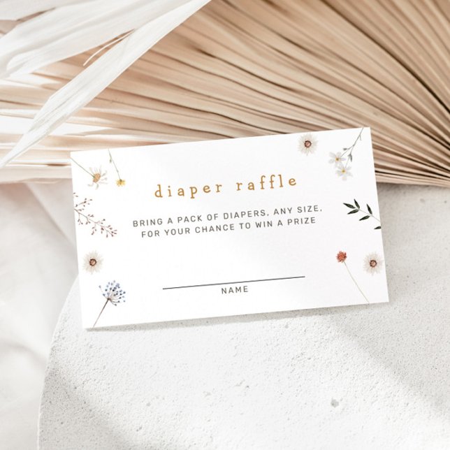 Tarjeta De Recepción Flor silvestre Floral Diaper Raffle (Subido por el creador)