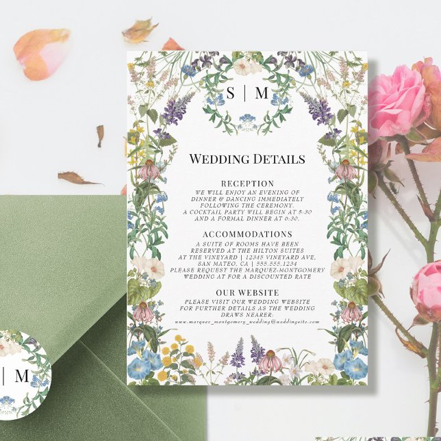 Tarjeta De Recepción Flor silvestre floreciente Meadow Primavera Detall (Subido por el creador)
