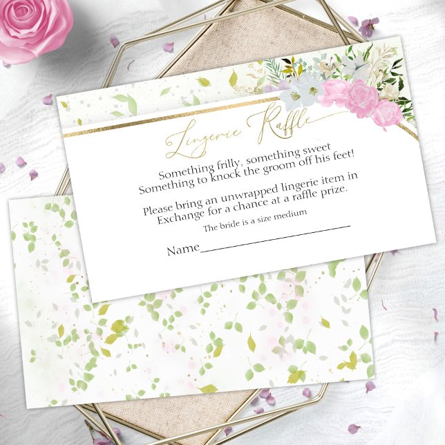 Tarjeta De Recepción Flor silvestre Lingerie Raffle Bridal Shower (Subido por el creador)