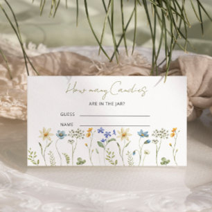 Tarjeta De Recepción Flor silvestre Neutral Baby Shower Cuántos Canales