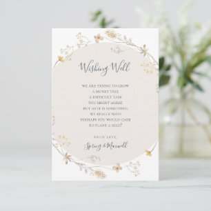 Tarjeta De Recepción Flor silvestre primavera   Boda blanco deseando lo