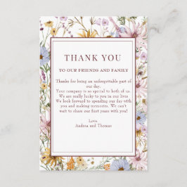 Tarjeta De Recepción Flor silvestre primavera | Boda de la Moda Boho | 