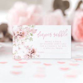 Tarjeta De Recepción Flor silvestre rosa Baby Shower Diaper Raffle