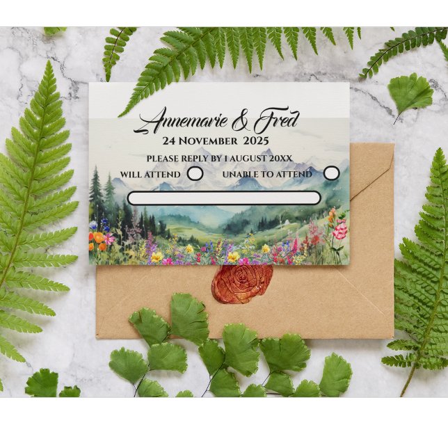 Tarjeta De Recepción Flor silvestre RSVP en línea (Subido por el creador)
