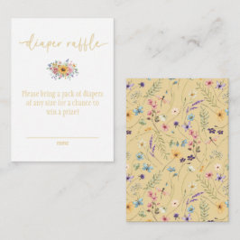 Tarjeta De Recepción Flor silvestre sólido amarillo Baby Shower Diaper 