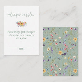 Tarjeta De Recepción Flor silvestre sólido verde Baby Shower Diaper Raf