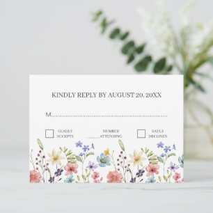 Tarjeta De Recepción Flor silvestre tradicional simple RSVP