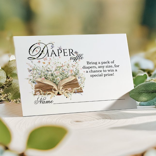 Tarjeta De Recepción Flor silvestre Un nuevo capítulo Comienza el pañal (Subido por el creador)