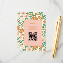 Tarjeta De Recepción Flor silvestre Vines Pink Green Custom WEDDING