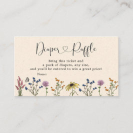 Tarjeta De Recepción Flor silvestre vintage Baby Shower Diaper Raffle