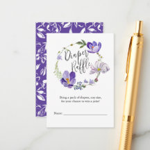 Flor silvestre Violet Baby Shower Diaper Raffle