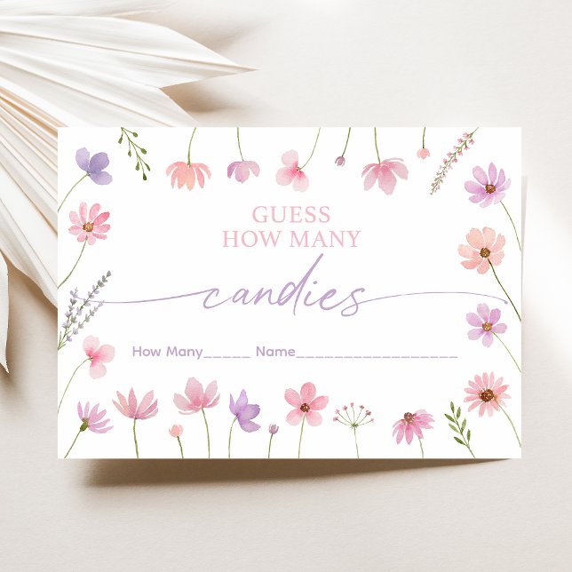 Tarjeta De Recepción Flor violeta rosa púrpura adivina cuántos juegos d (Subido por el creador)