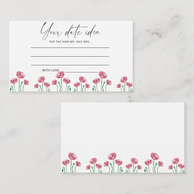 Tarjeta De Recepción Flora acuarela Fecha ideas nocturnas \ Frasco de f (Anverso / Reverso)