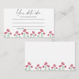 Tarjeta De Recepción Flora acuarela Fecha ideas nocturnas \ Frasco de f