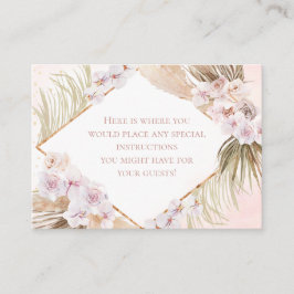 Tarjeta De Recepción Flora acuática rosa y dorada y rosa exuberante