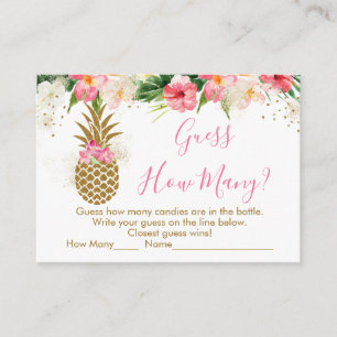 Tarjeta De Recepción Flora de piña dorada adivina cuántos juegos de duc