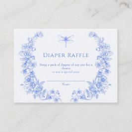 Tarjeta De Recepción Flora francesa algo de la libélula azul Diaper Raf