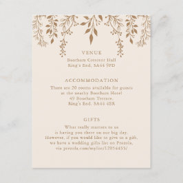 Tarjeta De Recepción Floración colgante Foliage cálido y romántico deta