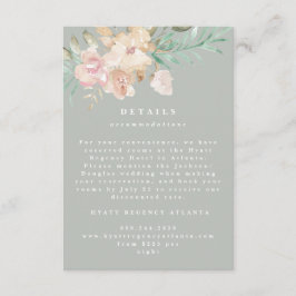 Tarjeta De Recepción Floraciones rusas de acuarela en detalles de Boda