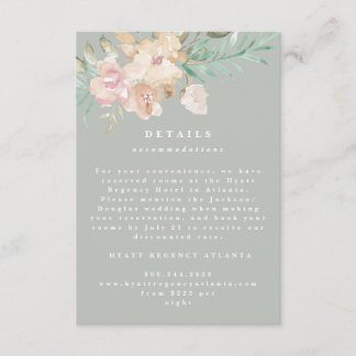 Tarjeta De Recepción Floraciones rusas de acuarela en detalles de Boda