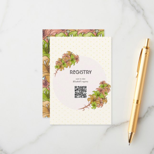 Tarjeta De Recepción Floral (Anverso/Reverso In Situ)