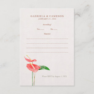Tarjeta De Recepción Floral acuarela Boda de pulsera tropical