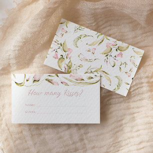 Tarjeta De Recepción Floral acuarela Rubor ¿Cuántos besos?