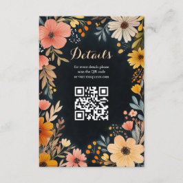 Tarjeta De Recepción Floral acuarela sobre el PERSONALIZADO Quinceañera