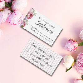 Tarjeta De Recepción floral "Adivina cuántos besos" juego de novia