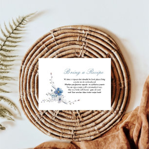 Tarjeta De Recepción Floral Algo la receta del libro azul para la novia